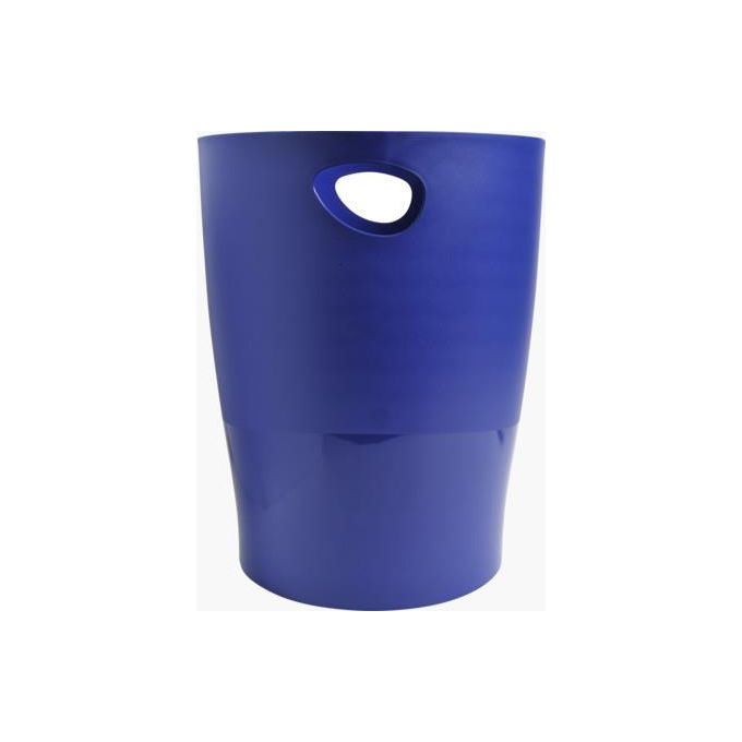 Exacompta 453104D Ecobin Cestino Gettacarte 15 Lt plastica riciclata maniglie integrate colore Blu