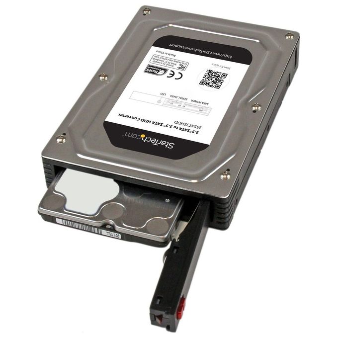 StarTech Box esterno adattatore per dischi rigidi SATA da 2,5'' a 3,5 in alluminio con altezza massima SSD - HDD di 12,5 mm