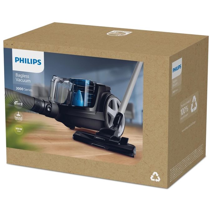 Philips FC9331-09 PowerPro Compact Aspirapolvere a Traino Ciclonica senza Sacco Pulizia a Secco Capacita' 1,5 Litri 900 W Blu