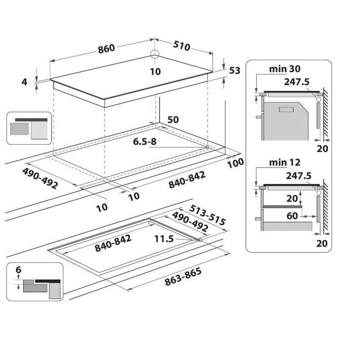 Whirlpool SMP29010CNEIXL Piano cottura a induzione 86 cm 10 zone FlexiCook vetroceramica comandi touch timer digitale colore Nero