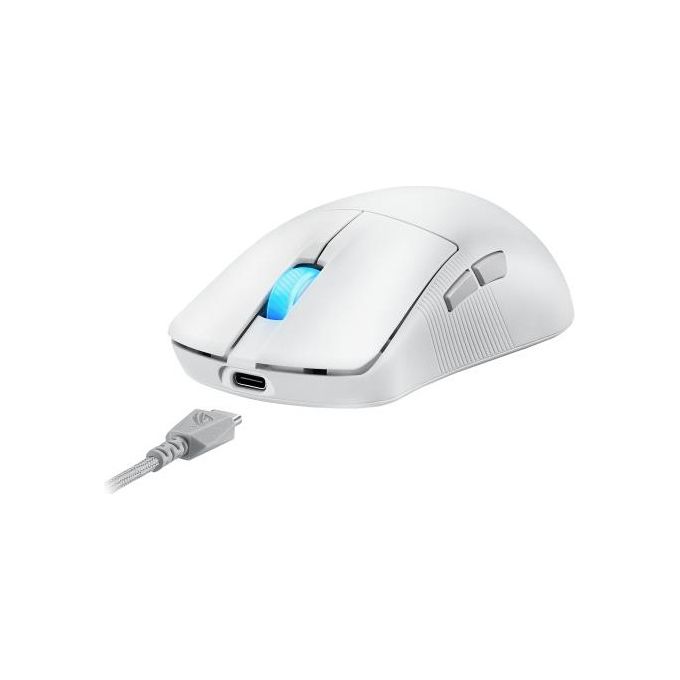 ASUS 90MP03Z0-BMUA10 ROG Harpe Ace Mini Mouse Gaming Ottico 42000 DPI Wireless RF Bluetooth USB Type-C 8000 Hz Polling Rate colore Bianco