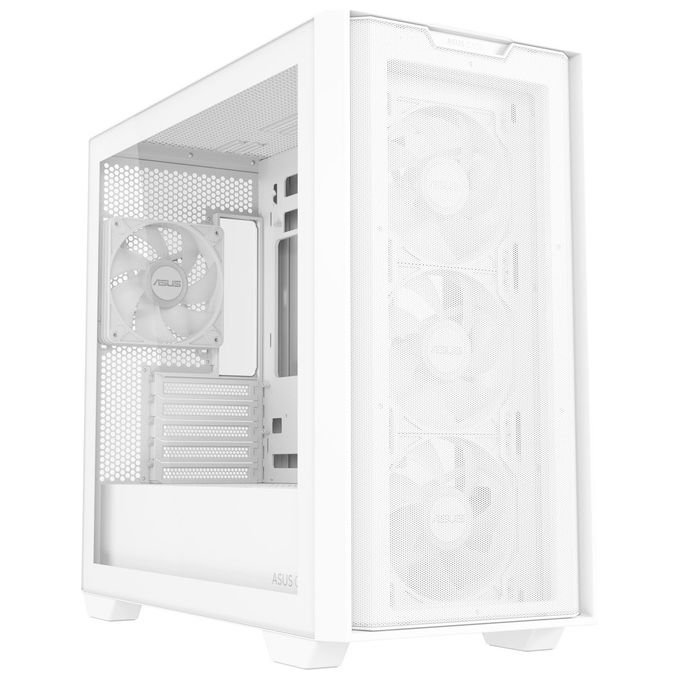 ASUS 90DC00H3-B19010 A21 PLUS TG ARGB Case Micro ATX e Mini ITX con Pannello Frontale Mesh e Vetro Temperato 4 Ventole ARGB Preinstallate Supporta Radiatori 360 mm e Schede Grafiche 380 mm colore Bianco