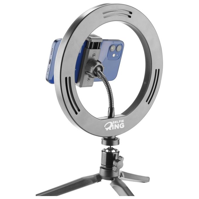 Cellular Line Anello Luminoso a Led con Treppiedi per Selfie