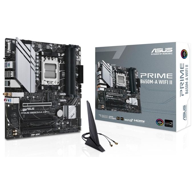 ASUS 90MB1EG0-M0EAY0 PRIME B650M-A WIFI II Scheda Madre AM5 DDR5 Wi-Fi 6 Bluetooth 5.2 Ethernet 2.5 Gigabit colore Nero