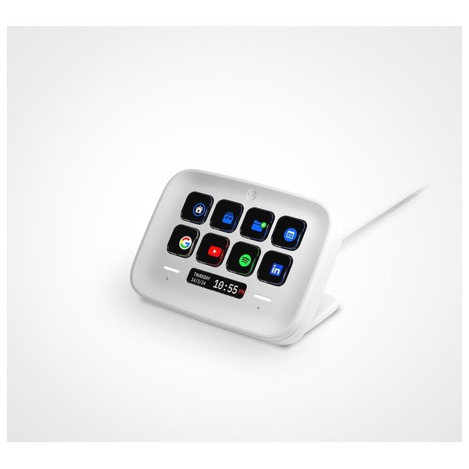Elgato 10GBJ9901 Stream Deck Neo Tastiera controller con 8 tasti LCD personalizzabili e 2 Touch Points colore Bianco