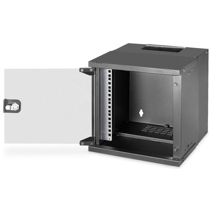 Digitus DN-49101 SOHO Pro Armadio Rack a Parete 10'' 6U 316x300 mm capacita' 30 Kg porta in vetro IP20 colore Nero