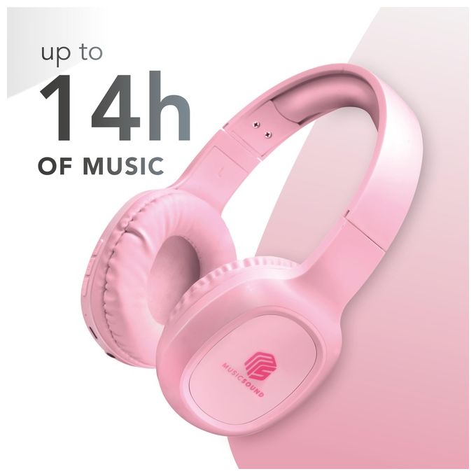 Cellular Line Music Sound Cuffie con Microfono Bluetooth Rosa