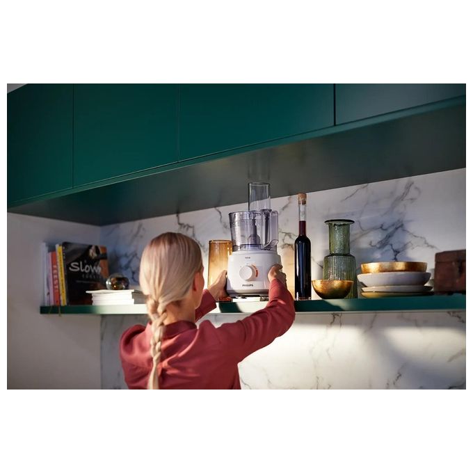 Philips HR7310-00 Daily Collection Robot da Cucina Compatto Multifunzione con Oltre 16 Funzioni 700 W 2,1 Litri Bianco