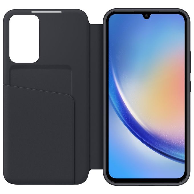 Samsung EF-ZA346CBEGWW Smart View Wallet Cover Custodia Libro per Galaxy A34 5G Porta Carte Finestra Notifiche colore Nero