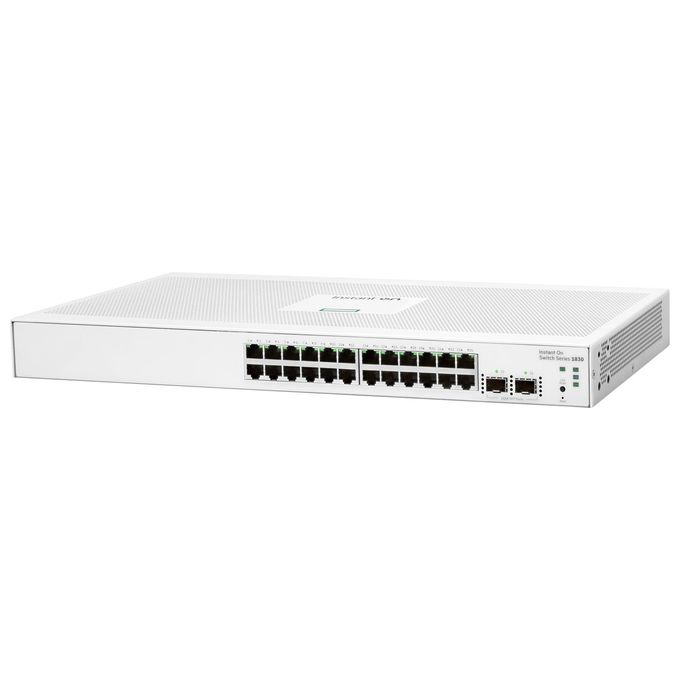 HPE JL812A Aruba Instant On 1830 Switch Gestito L2 24 porte Gigabit Ethernet 10-100-1000 2 porte SFP 1GbE 52 Gbit-s Fanless 1U