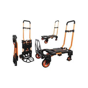 Brixo 280385F Carrello Multifunzione Pieghevole 2in1 Trasportino 2 Ruote o Carrello 4 Ruote Portata 136 Kg Telaio Acciaio e Polipropilene