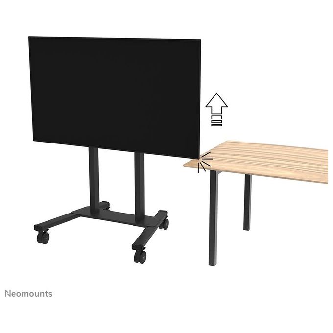 Neomounts W127366252 FL55-875BL1 Carrello TV Motorizzato per Display 55-100 Pollici VESA 100x100-800x600 Altezza Regolabile con Telecomando Ruote Bloccabili Fino a 110 Kg colore Nero