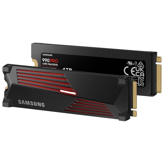 Samsung MZ-V9P4T0GW 990 PRO SSD Interno NVMe M.2 4TB PCIe 4.0 7450 MB-s con Dissipatore di Calore