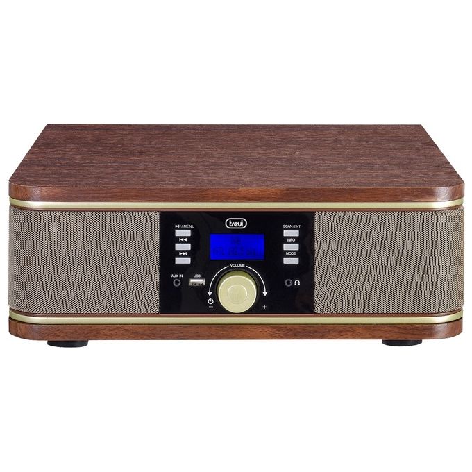 Trevi TT 1042 DAB Giradischi Stereo DAB+ FM Bluetooth USB AUX-IN MP3 33 45 78 rpm Mobile Legno colore Rosso bordeaux