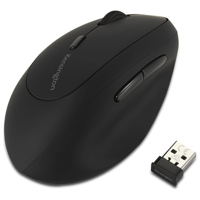 Kensington K79810WW Pro Fit Mouse Wireless Ergonomico per Mancini 6 Pulsanti 3 Impostazioni DPI 800 1200 1600 colore Nero