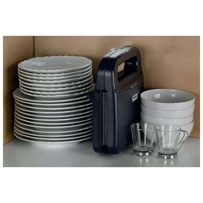 Ariete 1971 Sandwich Maker Breakfast Piastra Elettrica per Toast 750W Rivestimento Antiaderente Dark Grey 1971-00