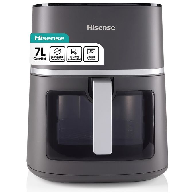 Hisense HAF1900D Friggitrice ad aria 7 L 1800 W 10 programmi display digitale LED finestra visibilita' colore Nero