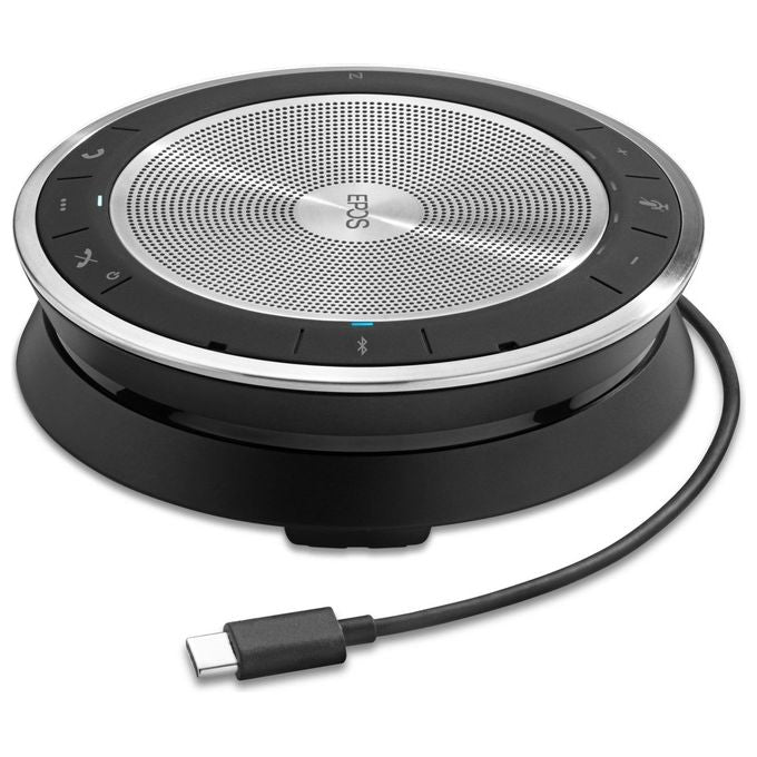 EPOS 1000224 EXPAND SP 30+ Speakerphone Wireless e Cablato Bluetooth 5.0 USB-C per PC Smartphone Tablet colore Nero e Argento
