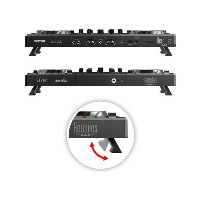 Hercules INPULSE 500 DJControl Controller DJ 2 Canali Interfaccia Audio USB 16 Pad RGB Serato DJ Lite DJUCED colore Nero