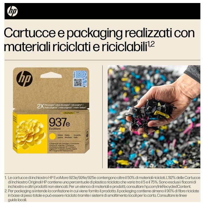 HP 4S6W8NE 937e EvoMore Cartuccia di Inchiostro Originale XL 1650 pagine colore Giallo