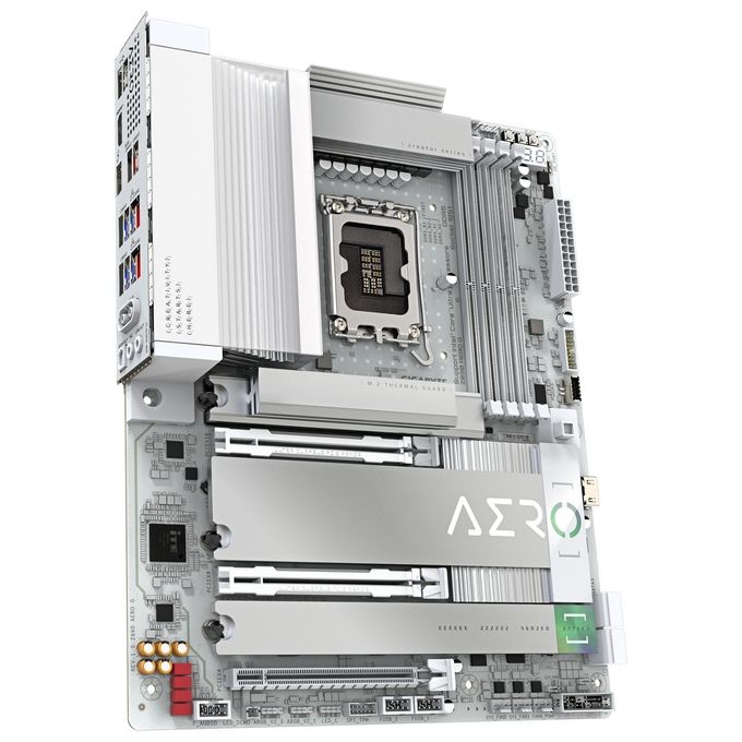 GIGABYTE Z890 AERO G Scheda Madre ATX Supporta CPU Intel Core Ultra Serie 2 VRM 16+1+2 Fasi DDR5 fino a 8800MHz OC Wi-Fi 7 Thunderbolt 4 colore Bianco