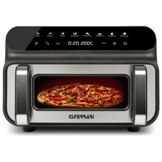 G3 Ferrari G10181 Friggisano BBQ Friggitrice ad aria 10 L 2000 W 8 Programmi Doppia Resistenza colore Nero