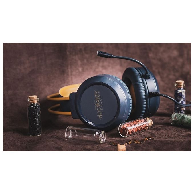 Freaks and Geeks 803494H Hogwarts Legacy Cuffie Gaming Cablate Jack 3.5 mm Microfono Omnidirezionale colore Blu Oro