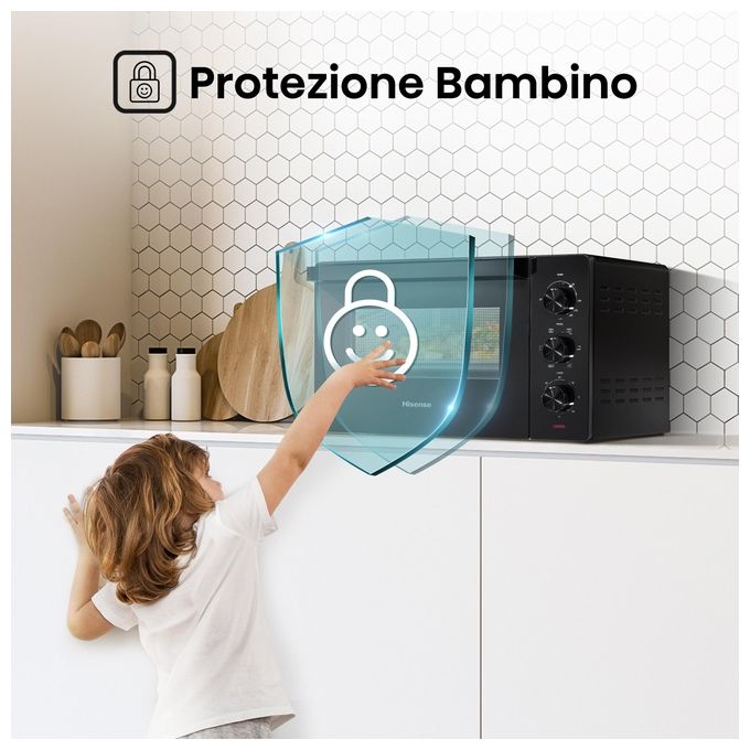 Hisense HOM30M Fornetto Elettrico 30 L 1600 W ventilato girarrosto 5 modalita' cottura colore Nero