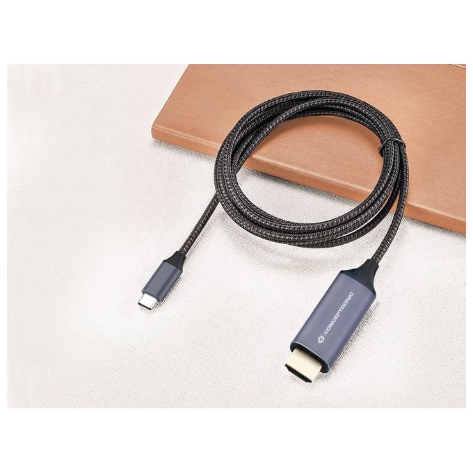 Conceptronic ABBY10G Cavo e Adattatore Video 2mt Usb Tipo-c Hdmi Grigio