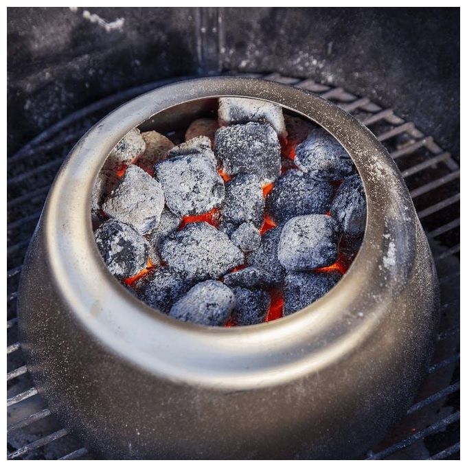 Weber 7666 Termoregolatore per Barbecue a Carbone da 57 cm in Acciaio Inox con Anello Diffusore colore Acciaio inox