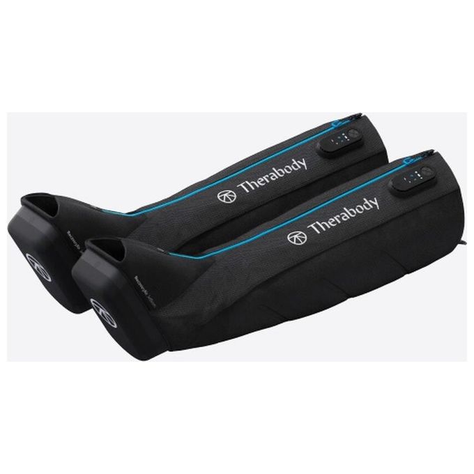 Therabody JETBOOTS RecoveryAir Stivali Massaggio a Compressione Wireless con Bluetooth TruGrade FastFlush 240 min batteria inclusi custodia e caricabatterie colore Nero