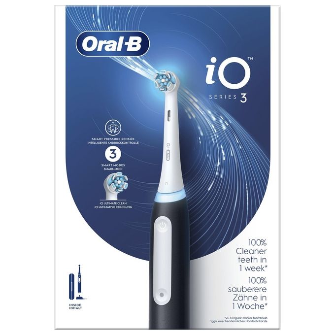 Oral-B 8006540731536 iO 3 Spazzolino elettrico Rotante-Oscillante 3 modalita' Timer 2 min colore Nero