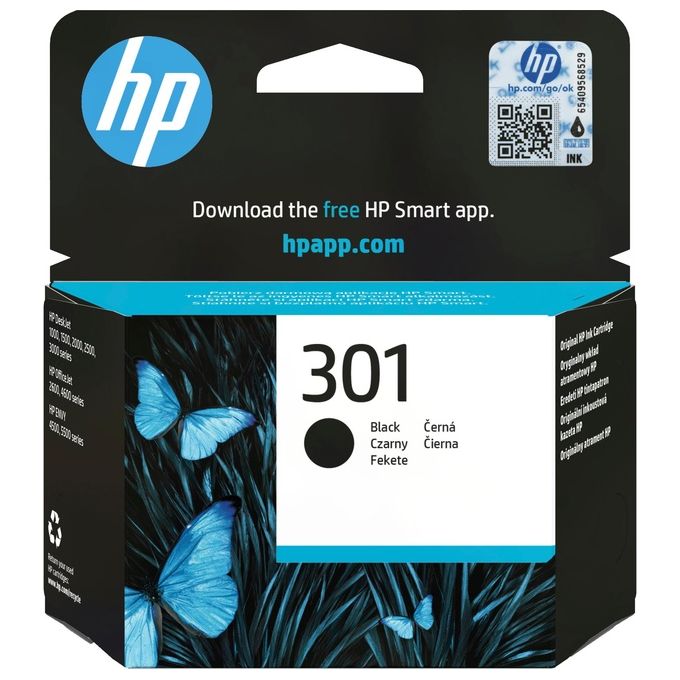 HP 301 CH561EE Cartuccia Originale, da 190 Pagine, Compatibile con le Stampanti a Getto di Inchiostro HP DeskJet 1050, 2540 e 3050, OfficeJet 2620 e 4630, ENVY 4500 e 5530, Nero