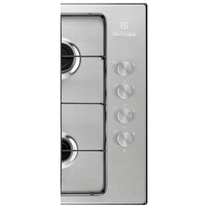 Electrolux KGS6404SX Serie 300 Piano cottura a Gas 60 cm 4 Fuochi Slim Profile Sicurgas colore Inox