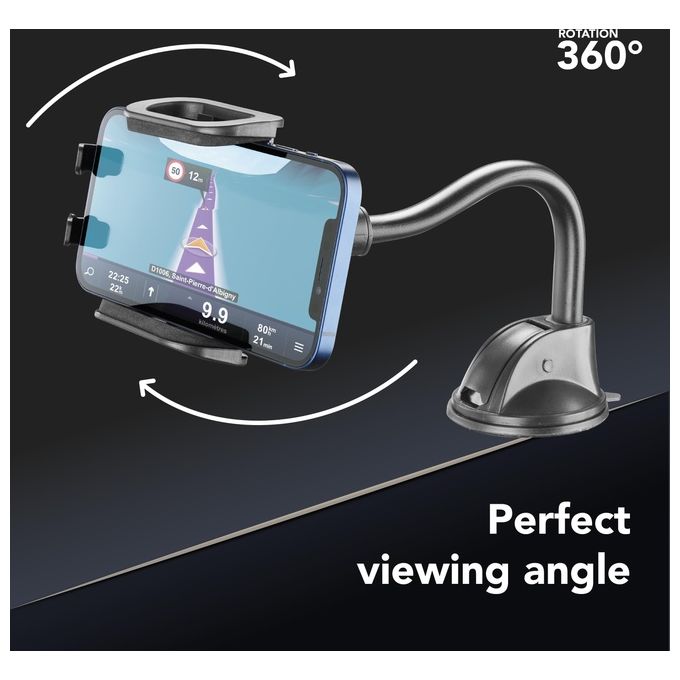 Cellular Line Hug Flexi Universal Supporto smartphone da auto con fissaggio a ventosa