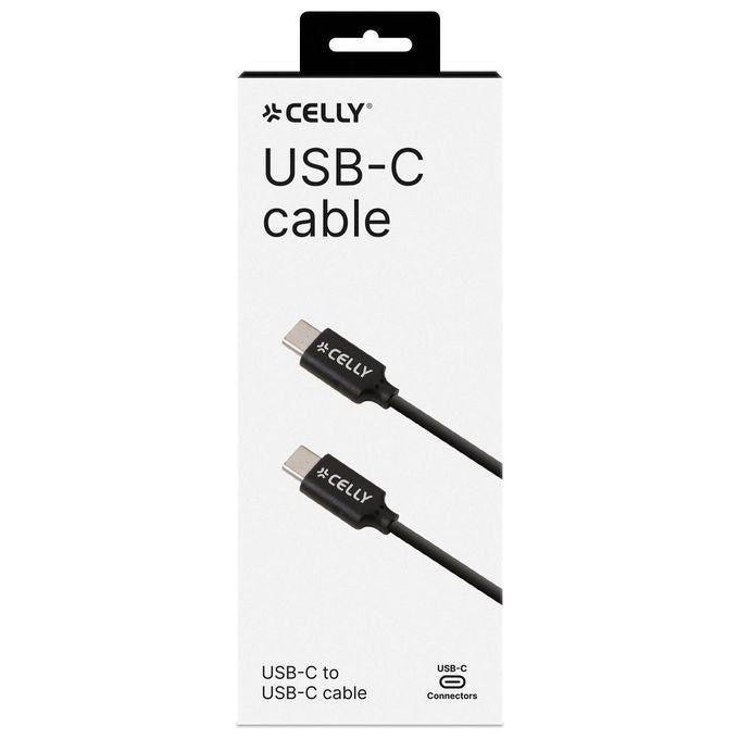 Celly USBCUSBCBK Cavo USB-C a USB-C Power Delivery 60W 1 m colore Nero