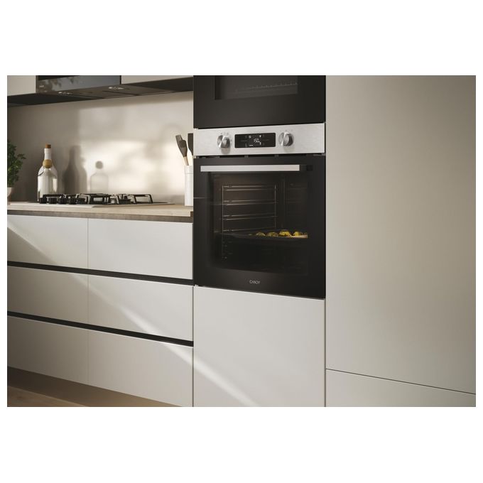 Candy CA6 N3B1HTX Bake 800 Forno da incasso Elettrico Ventilato 78 L Classe A++ 12 Funzioni AirFry Wi-Fi (59,5x59,5x56,8 cm) colore Inox