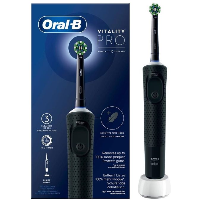 Oral-B D103 Vitality Pro Spazzolino elettrico rotante 3 modalita' timer 2 min colore Nero