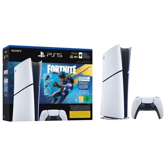 Sony CFI-2116 PlayStation 5 Slim Digital Edition Console Bundle Fortnite Flowering Chaos 825GB colore Nero Bianco