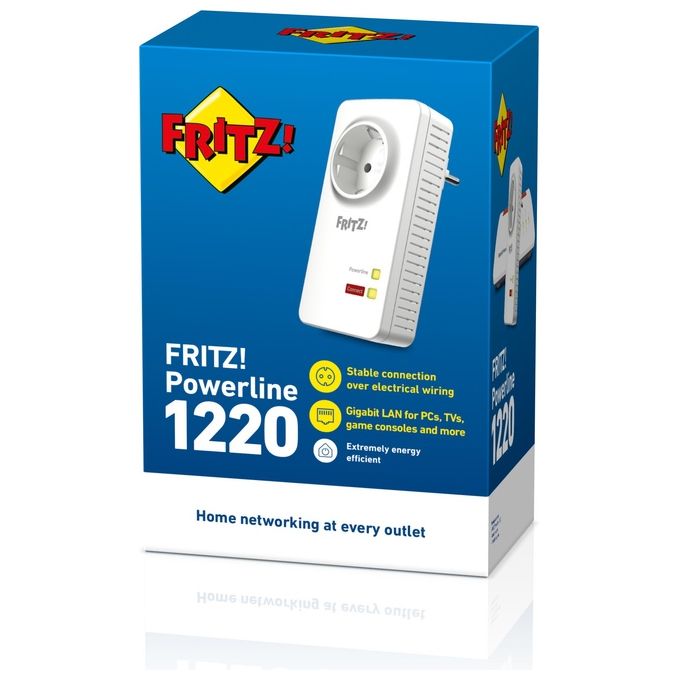 Fritz! Powerline 1220E 1200 Mbit-s Collegamento Ethernet Lan Bianco 1 Pezzo