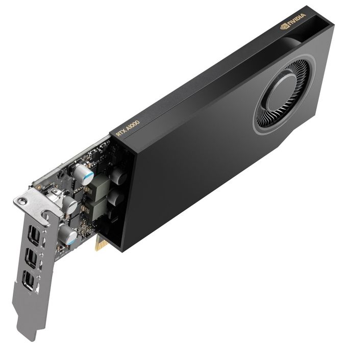 PNY VCNRTXA1000-SB RTX A1000 Scheda Grafica 8 GB GDDR6 PCI Express x8 4.0 4 Mini DisplayPort Risoluzione 7680 x 4320 Pixel colore Nero
