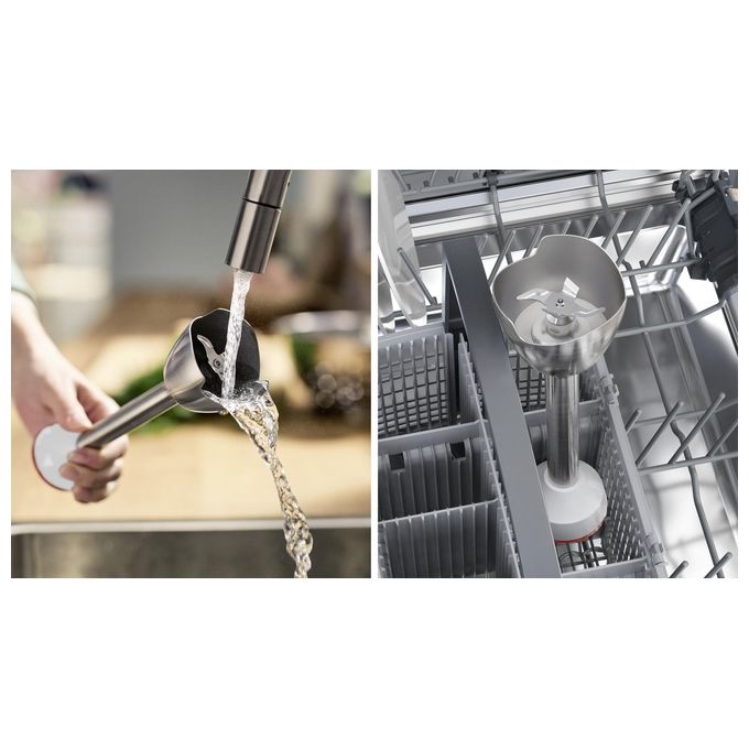 Bosch MSM4W210 Serie 4 ErgoMaster Frullatore a Immersione 600 W 4 Lame Acciaio Inox Impugnatura Ergonomica colore Bianco