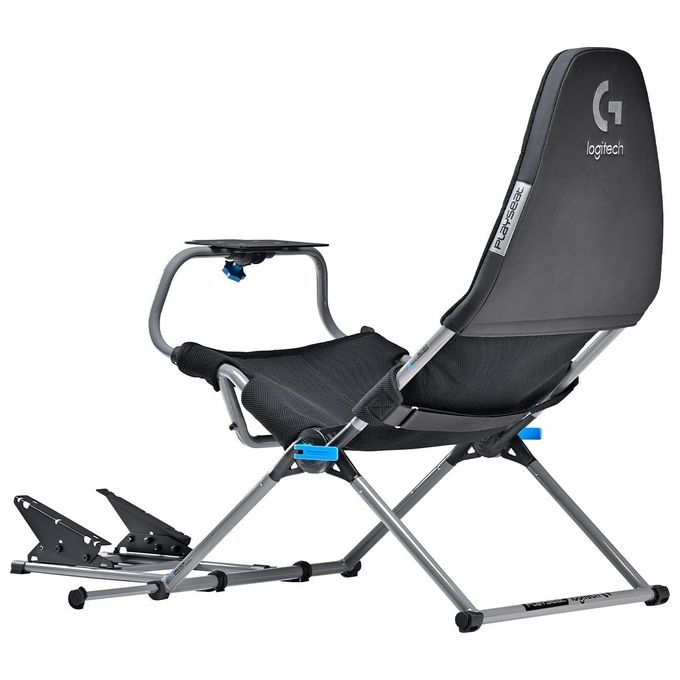Playseat G.00248 Challenge X Logitech G Edition Sedia Gaming per Console Telaio Acciaio Supporto Volante Altezza Regolabile colore Nero Grigio