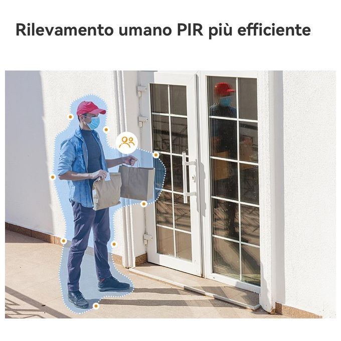 Imou IPC-TB3FP-3T0WE-IMOU Cell Go Full Color Telecamera IP Wi-Fi 3 MP 2K Batteria 5000mAh PIR IP65 colore Bianco