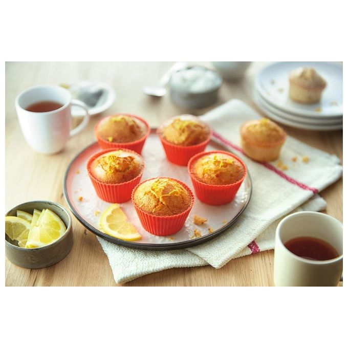 Philips HD9956-00 Kit Accessorio Cottura in Forno per Airfryer XXL vassoio 3L 9 stampi muffin silicone colore Nero Rosso