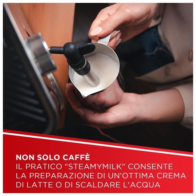 Polti PCEU0131 Coffea P10S Macchina da caffe' Manuale Combinata 1,3 L 15 bar 1450 W Montalatte Integrato Due Tazze Contemporaneamente Spegnimento Automatico colore Argento