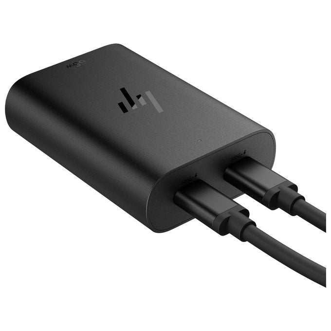 HP 600Q8AA Caricabatterie per laptop USB-C GaN da 65 W 2 porte USB-C uscita fino a 20 V 1 m colore Nero