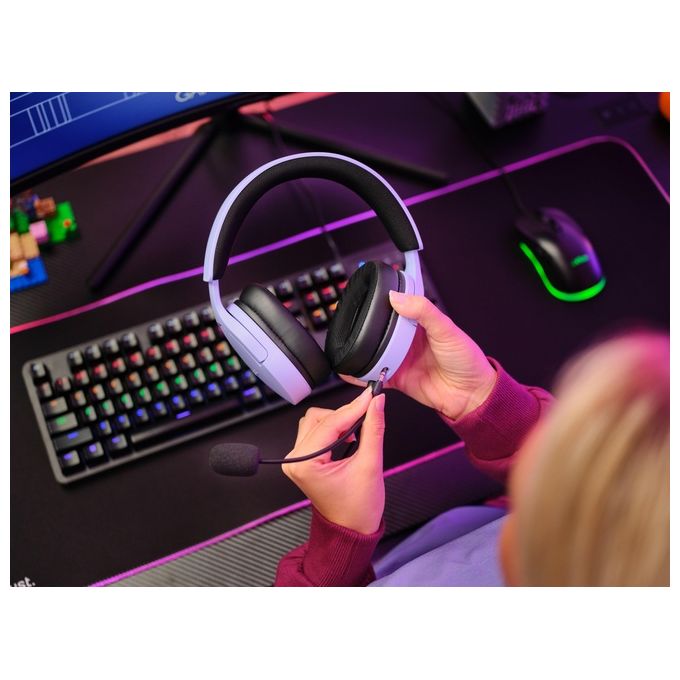 Trust 25301TRS GXT 489P Fayzo Cuffie Gaming Cablate Over-Ear con Microfono Rimovibile Driver 50 mm Audio 7.1 35% Plastica Riciclata Colore Viola