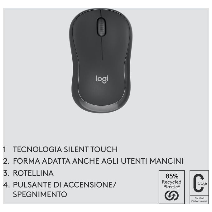 Logitech 920-012069 MK370 Combo for Business Kit Tastiera e Mouse Wireless Full-Size QWERTY Italiano Logi Bolt Bluetooth colore Grafite