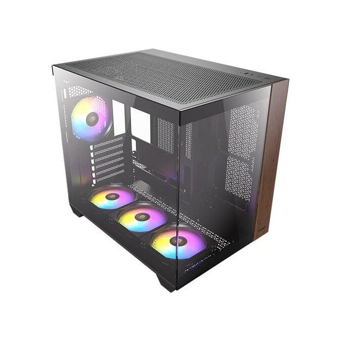 Antec 0-761345-10137-0 CX800 Wood Mid Tower Gaming Case con Vetro Temperato 270° e Ventole ARGB Preinstallate colore Nero